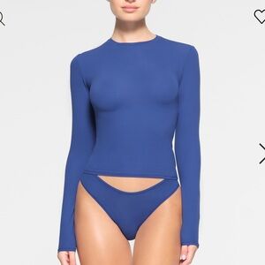 SKIMS Blue Long Sleeve Top